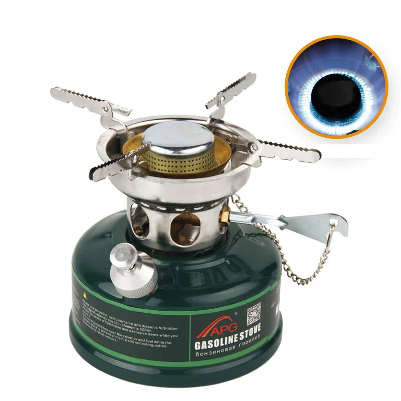 Camping Gasoline Stove with Silencer Green