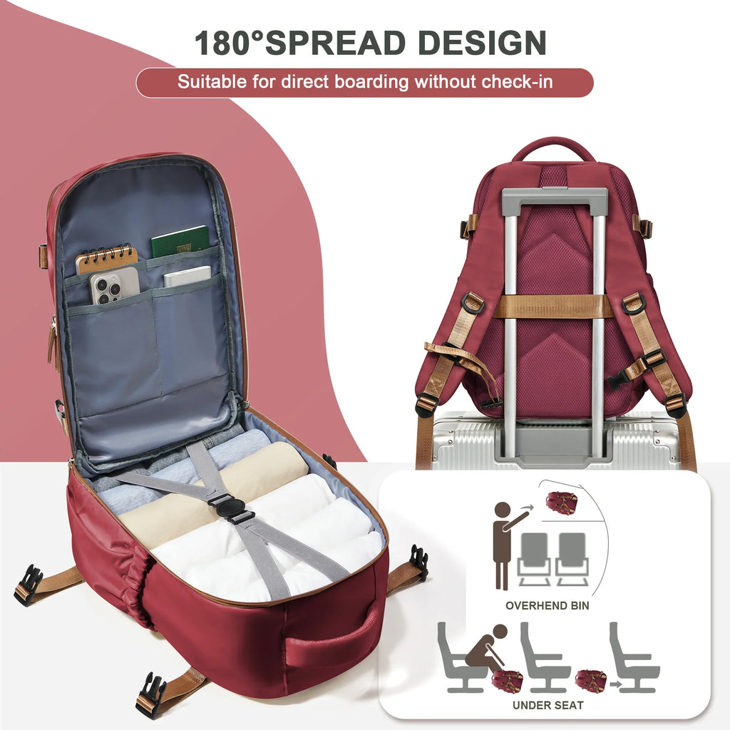 Waterproof Travel Laptop Backpack Red