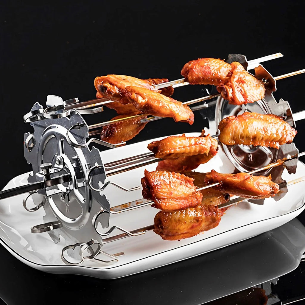 Grill Cage & Skewer Set Silver