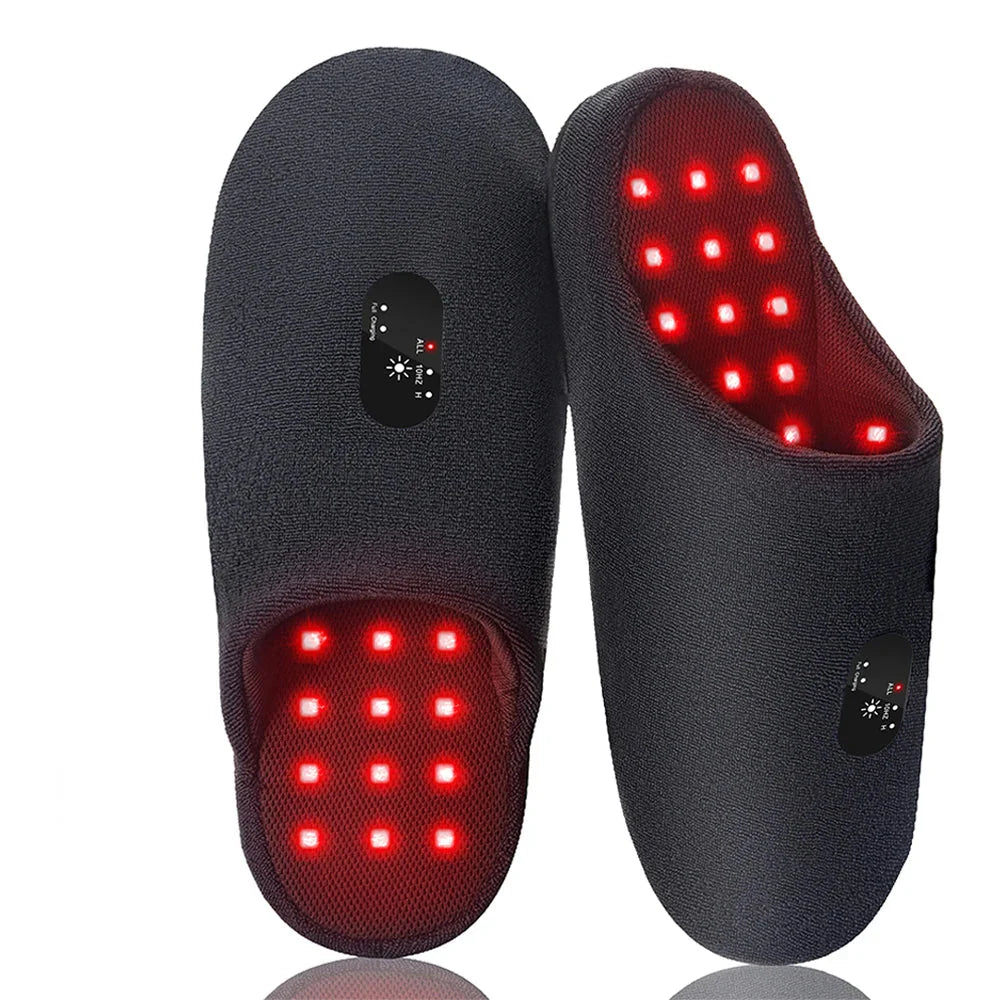 Rechargeable Red Light Therapy Slippers Black