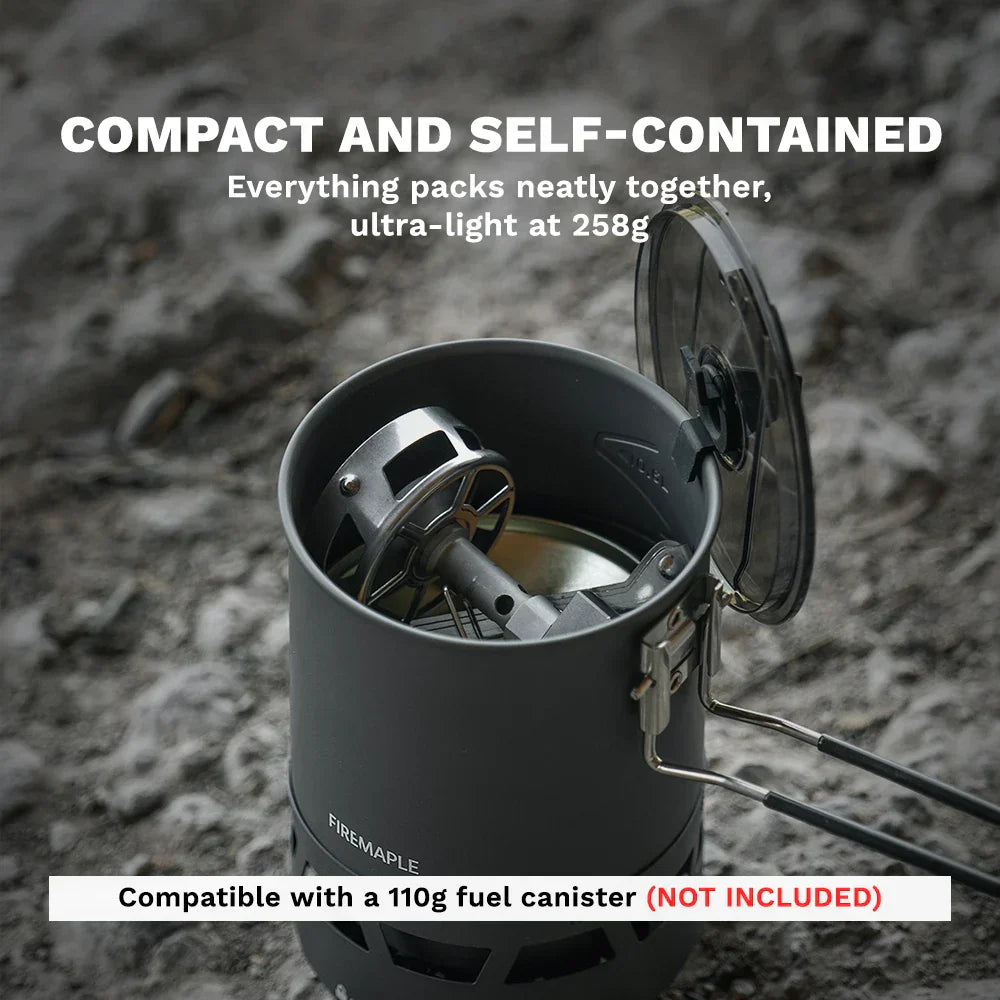 Camping Gas Stove with Pot Burner Grey