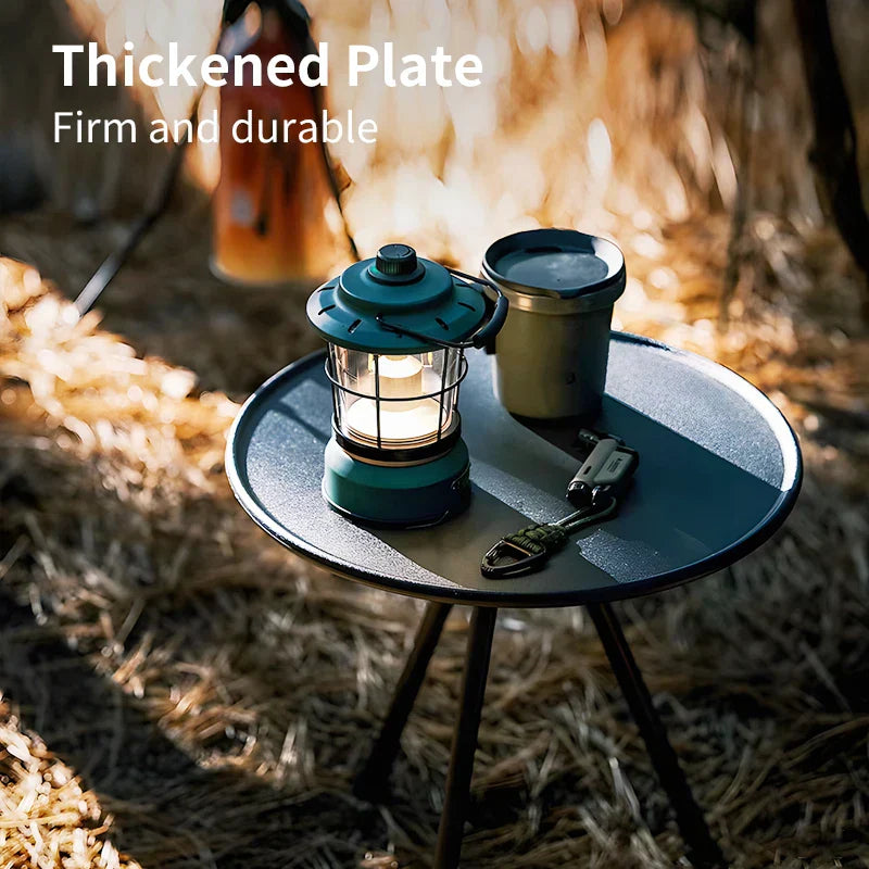 Camping Round Folding Table Black
