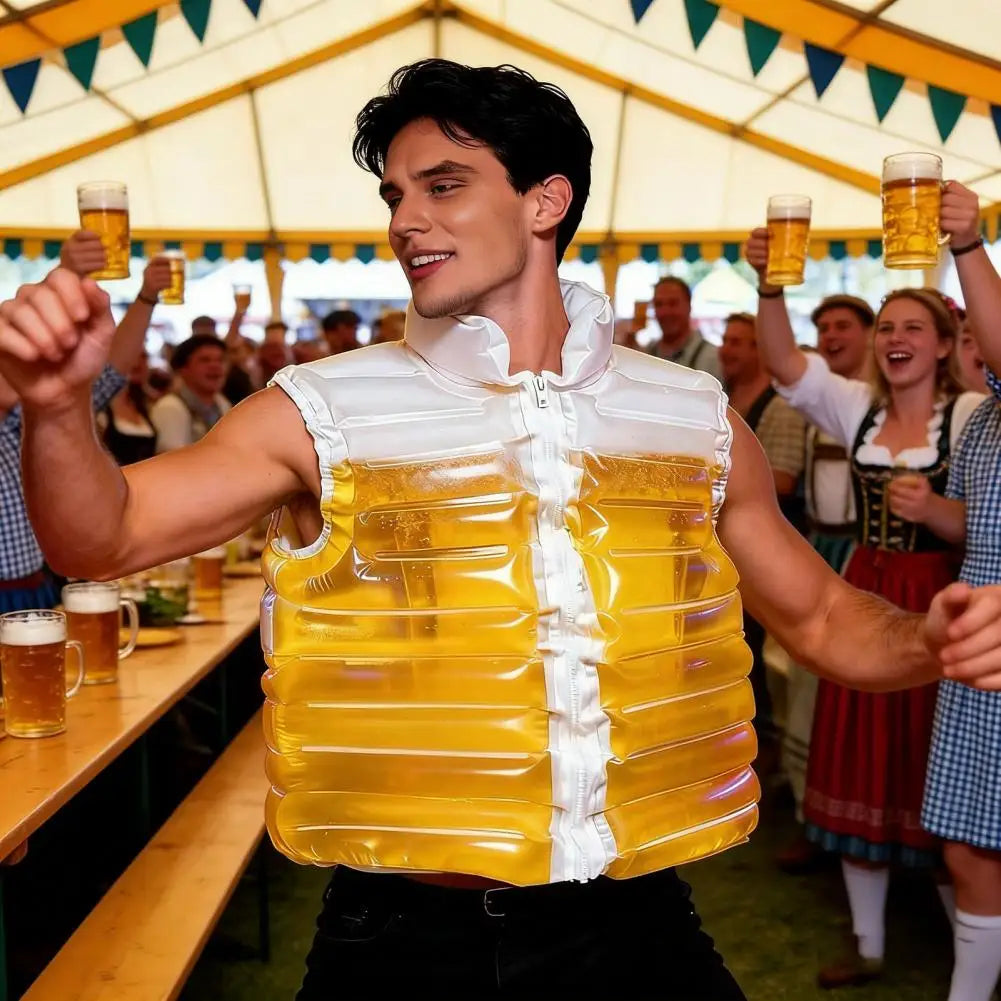 Wearable Refillable Beverage Jacket with Drinking Straw