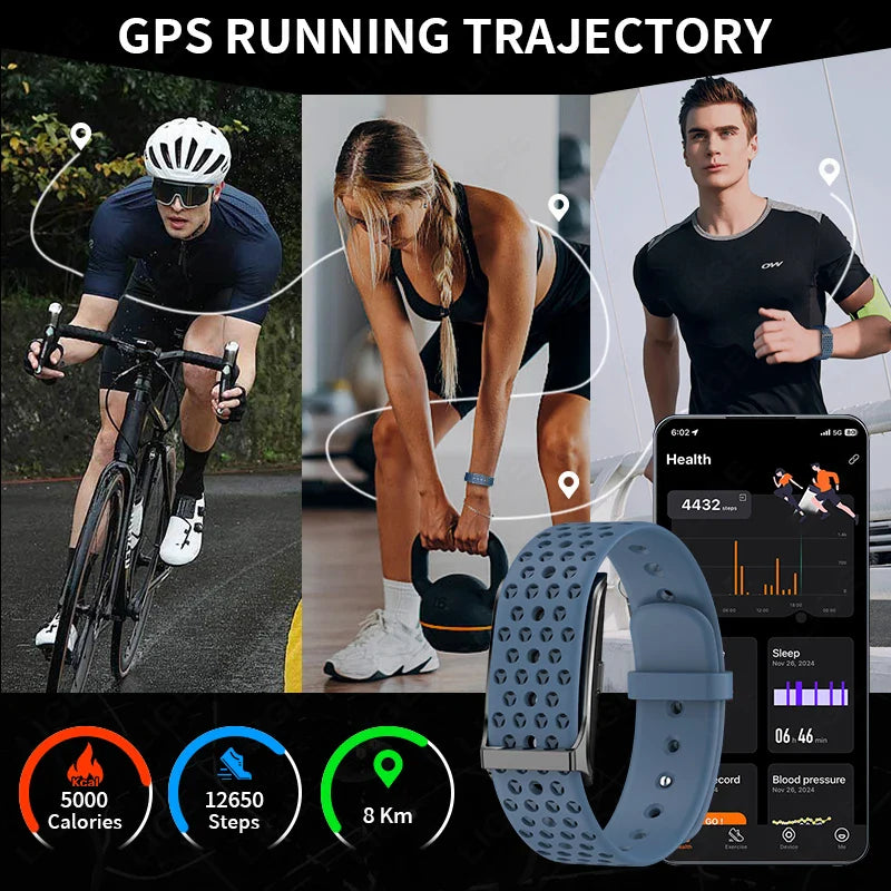 No-Screen Smart Bracelet with Heart Rate Blue