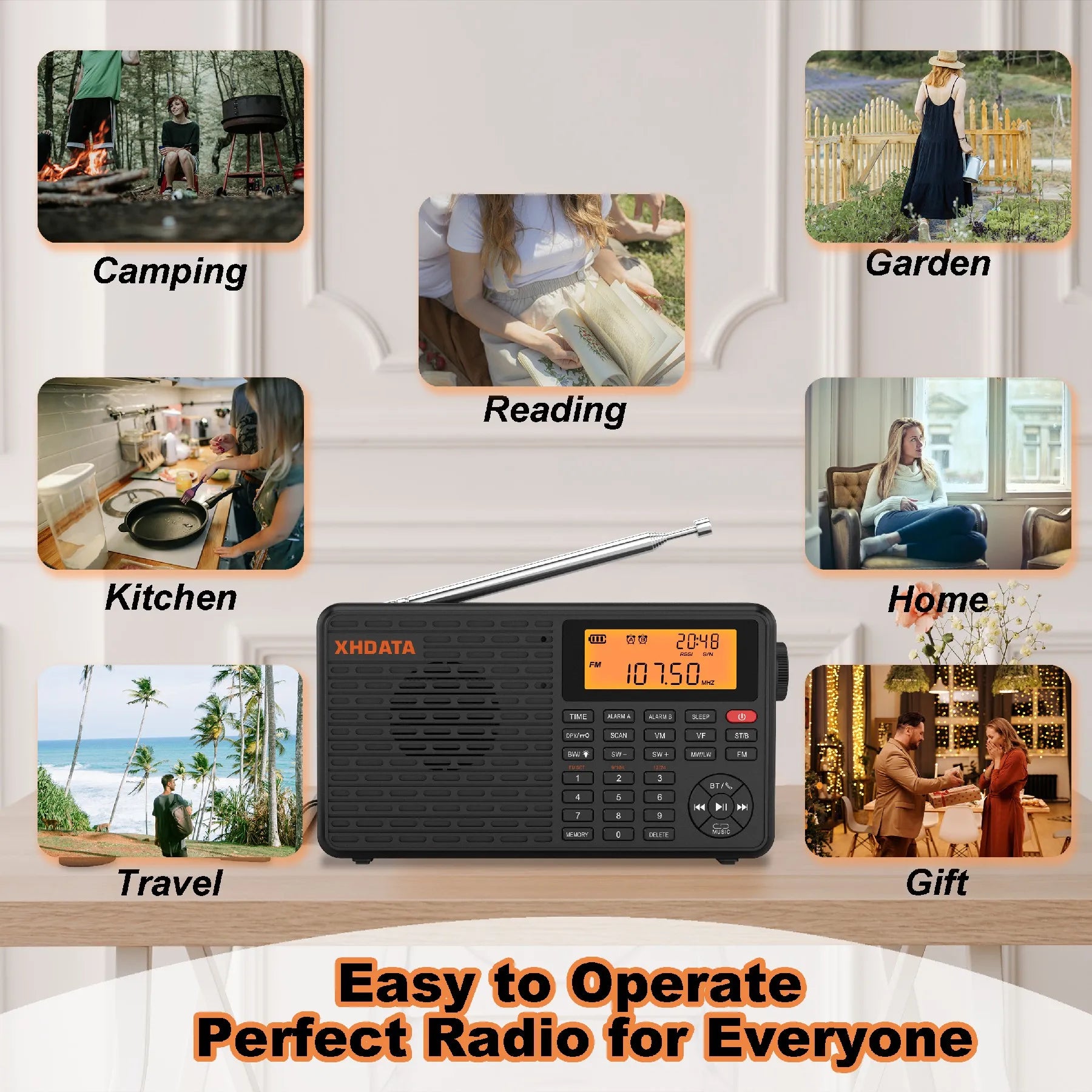 Stereo Digital Portable Radio Black