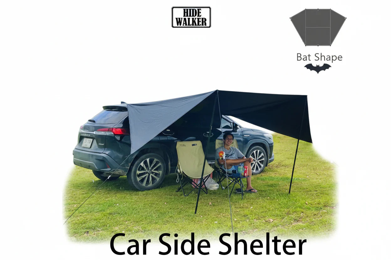 Car Side Awning 2×3M – Bat Shape Waterproof Camping Tarp Shelter