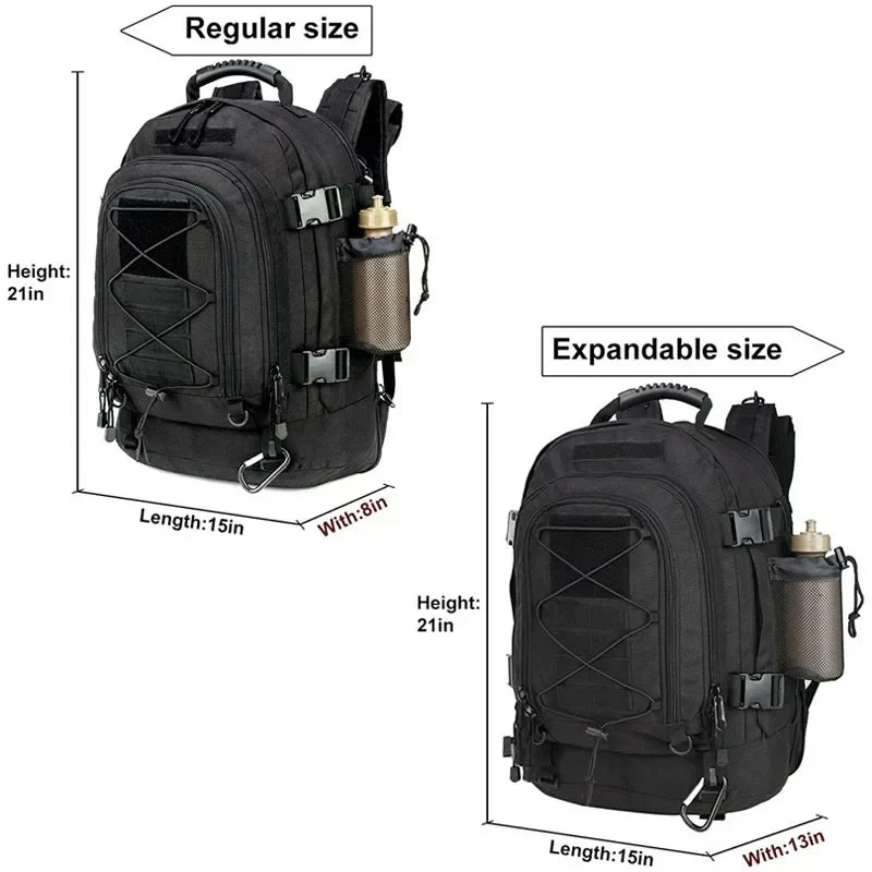Tactical MOLLE Backpack Heavy-Duty Rucksack Black