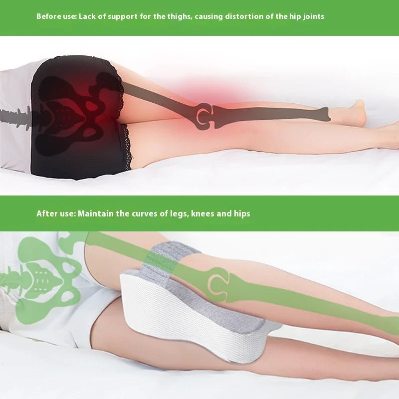 Orthopedic Memory Foam Leg Pillow with Adjustable Strap Grey