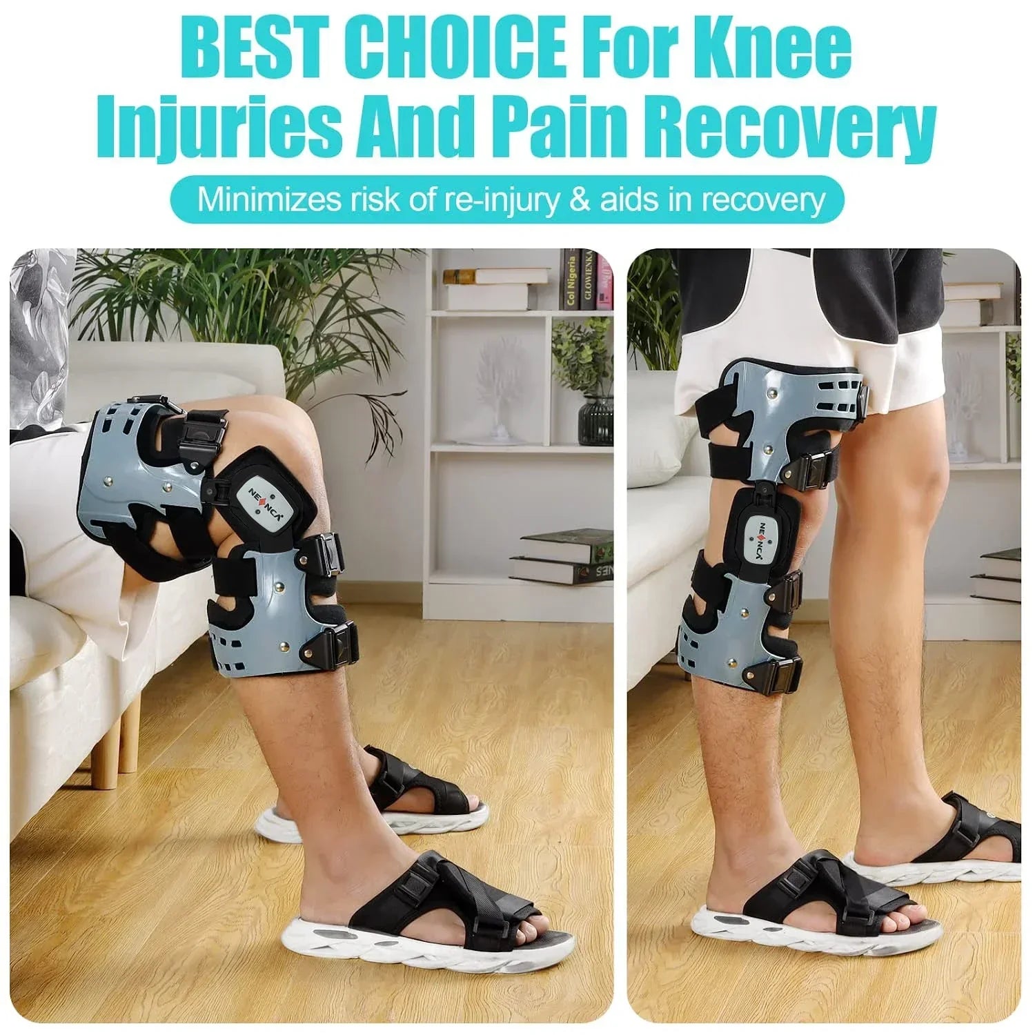Medical Knee Brace Support Right Leg White