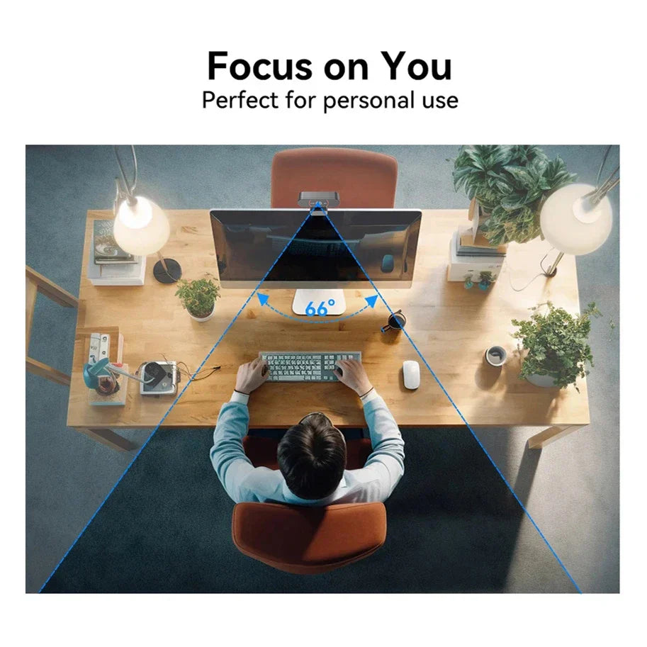 4K USB Mini Webcam with Sony Sensor Autofocus Black