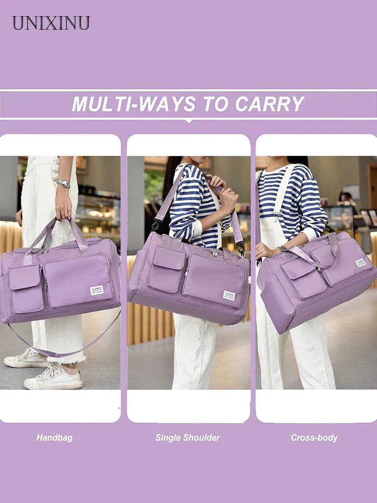 Womens Carry-On Travel Duffel Bag with Shoe Compartment