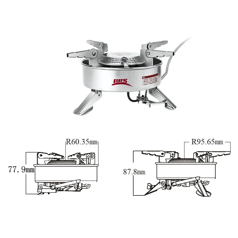 1940W Strong Firepower Folding Camping Gas Stove Silver