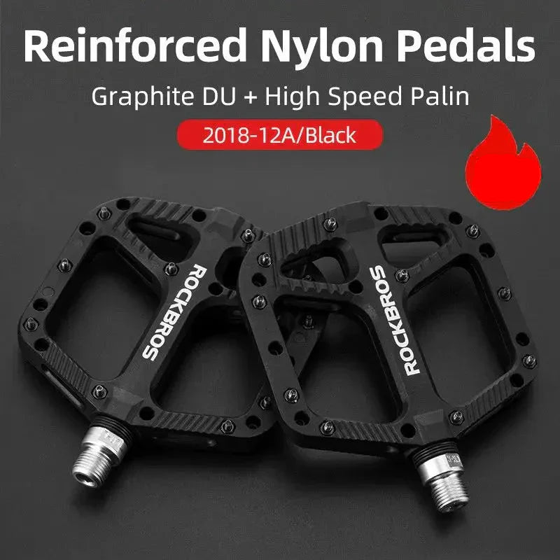Ultralight Flat Platform Bicycle Pedals Nylon Composite Black