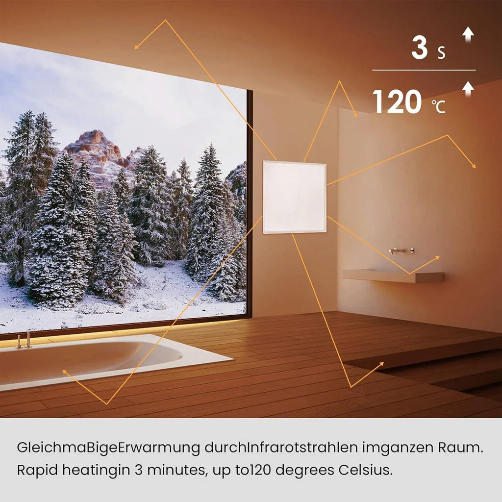 180W Infrared Panel Heater with WiFi Thermostat – Wall-Mounted or Freestanding Electric Space Heater