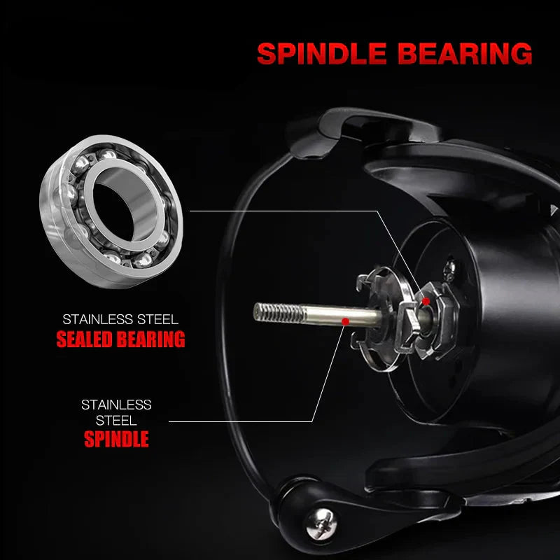 Ultralight Carbon Fiber Spinning Reel 9kg Max Drag Black