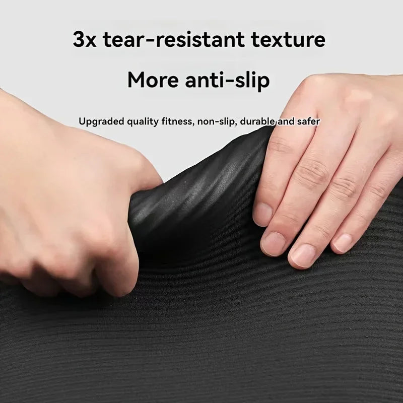 Extra Thick Non Slip Yoga Mat Durable NBR Rubber Black