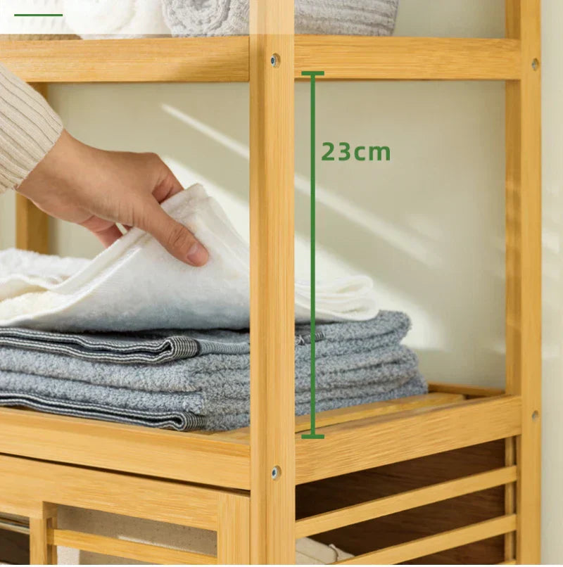 4-Tier Laundry Hamper with Tilt-Out Basket | Bathroom Storage Shelf Organizer