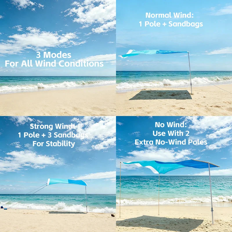 Lightweight Beach Canopy Sun Shelter – UPF 50+ UV Protection Portable Sun Shade for Camping & Picnics
