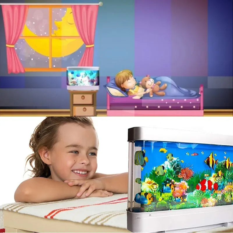 Ocean Motion LED Fish Tank Night Light– EU Plug (Adapter Required for AU Use)
