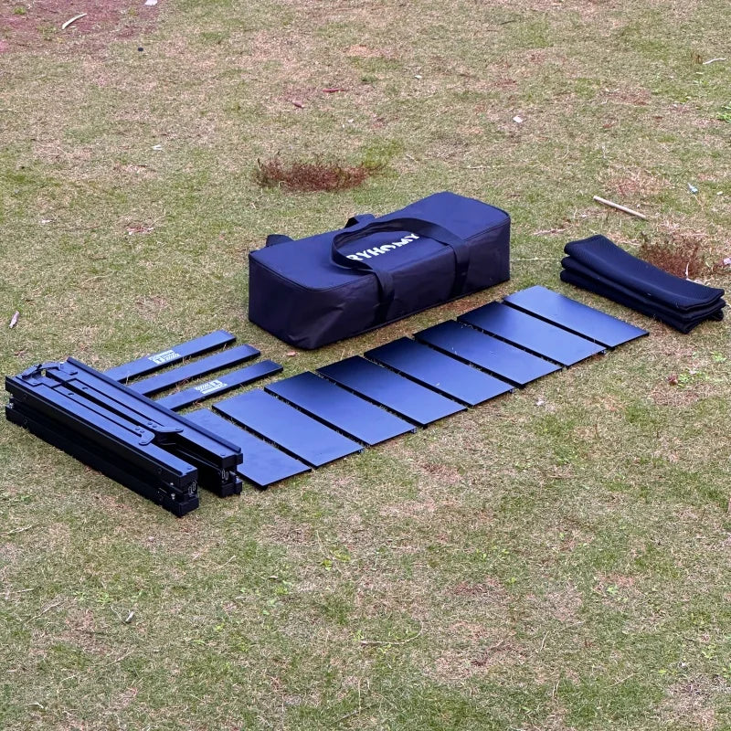 IGT 4-Unit Outdoor Camping Ultralight Folding Table Black