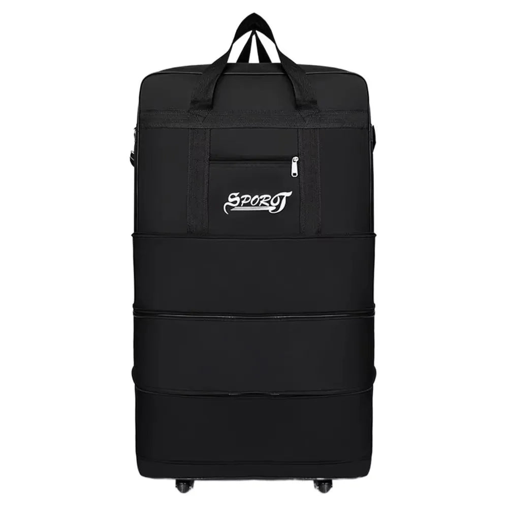 Expandable Travel Backpack with Wheels Black
