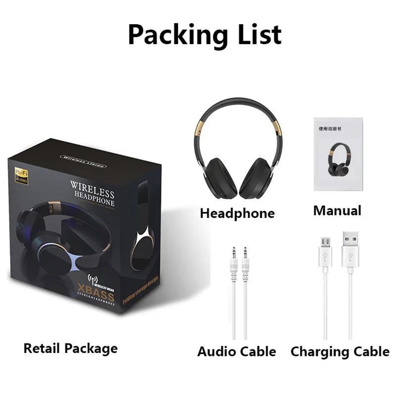Wireless Bluetooth Headphone Black