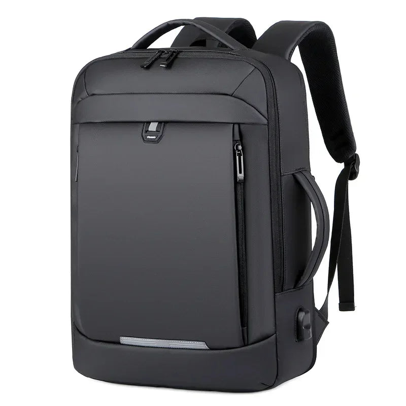 Leather Laptop Backpack Black