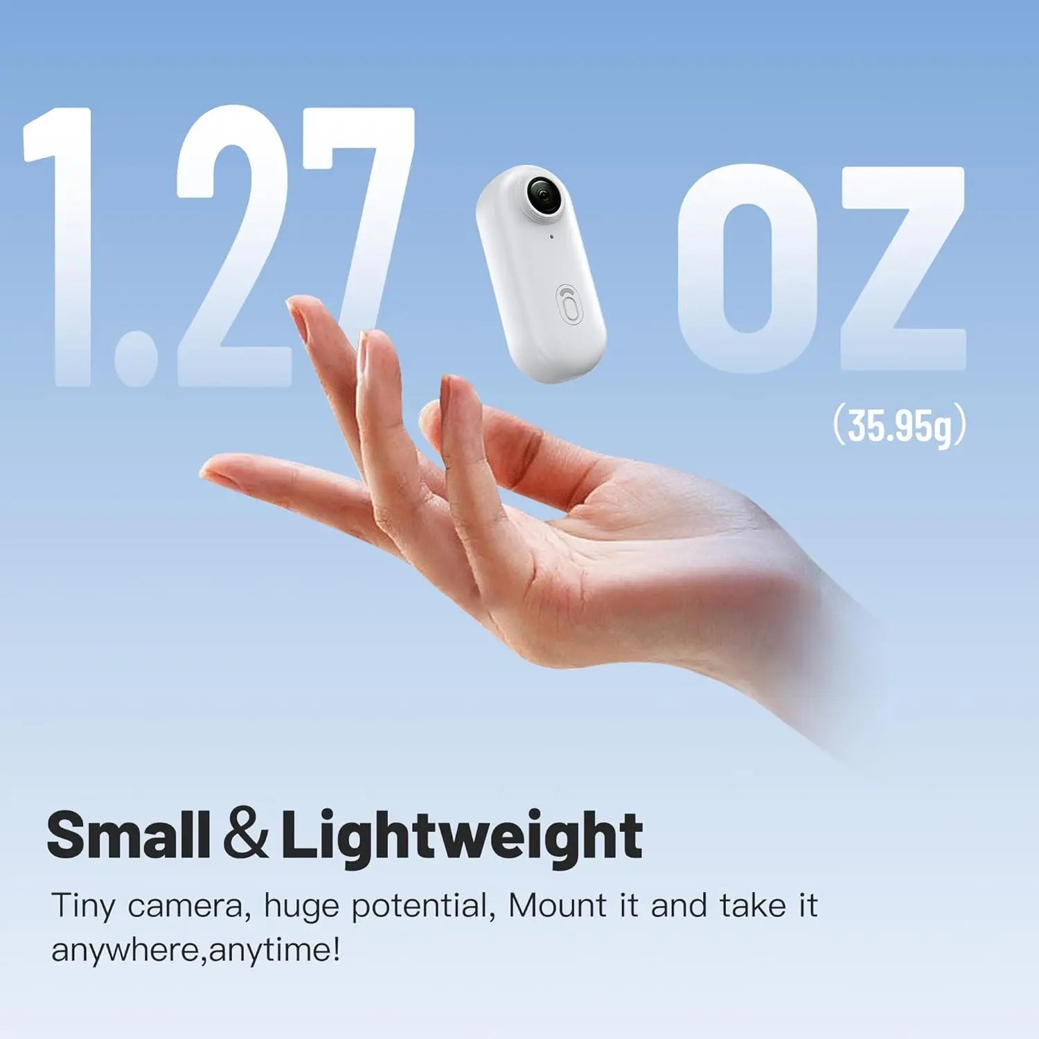 Thumb-Size WiFi Mini Camera  Action Cam with 32GB White