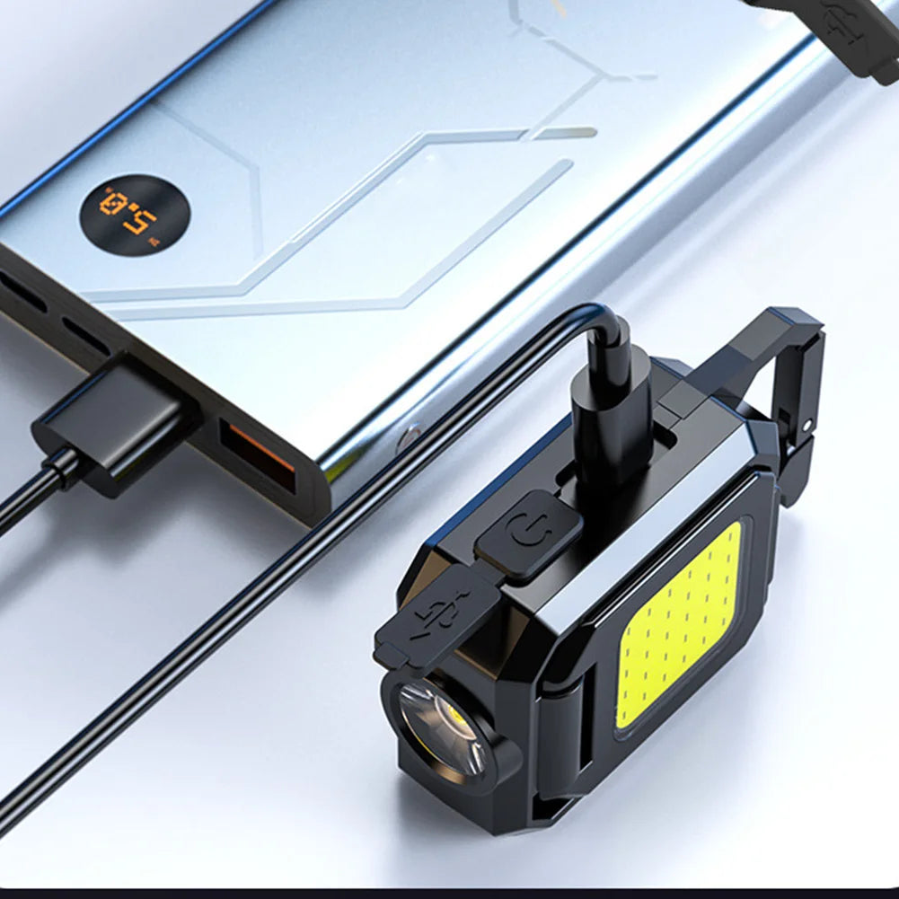 LED Mini Keychain Light Type-C Rechargeable Flashlight