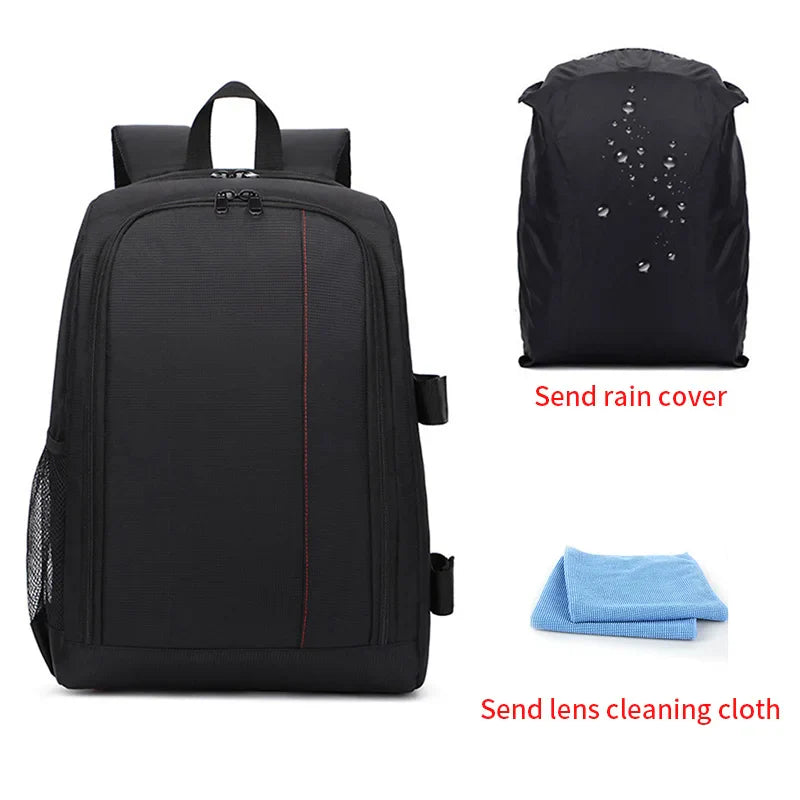 Outdoor Camera Backpack Waterproof Black