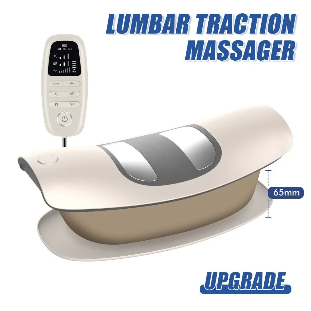 Electric Lumbar Traction Massager Back And Waist Spine Support White