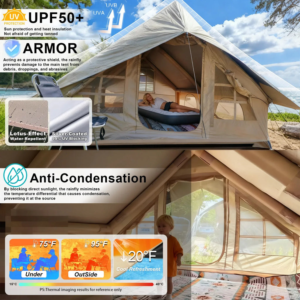 10×13FT Rainfly Tarp – Waterproof Ultralight Camping Shelter for 6–8 Person
