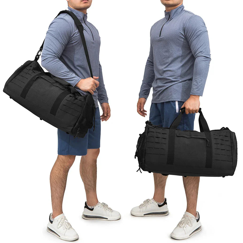 40L Tactical Sports Gym Travel Duffel Bag Black