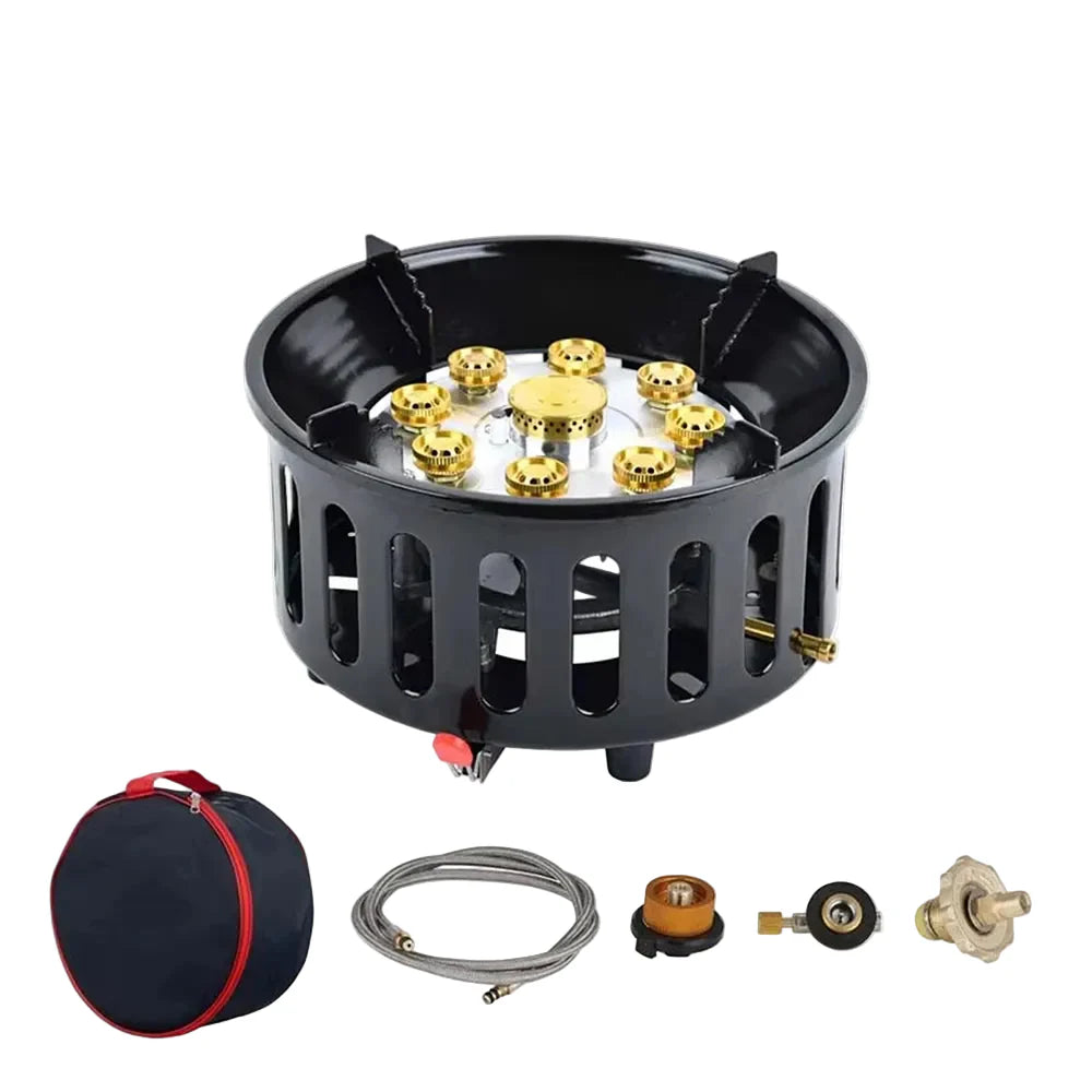 21000W Portable 9-Core Camping Gas Stove – Windproof Outdoor Burner
