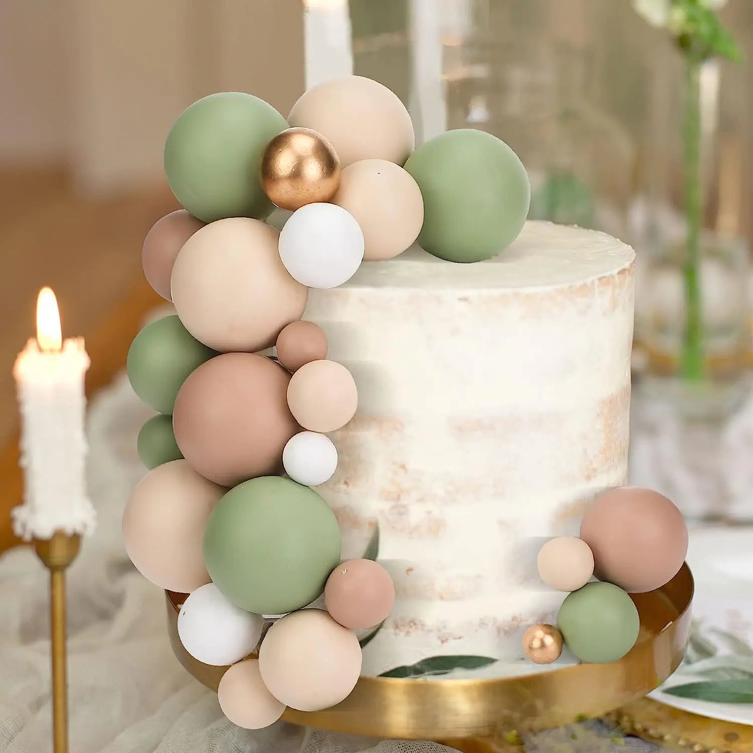 110-Piece Matcha Green Cake Cupcake Topper DIY Mini Balls Baking Decoration Set
