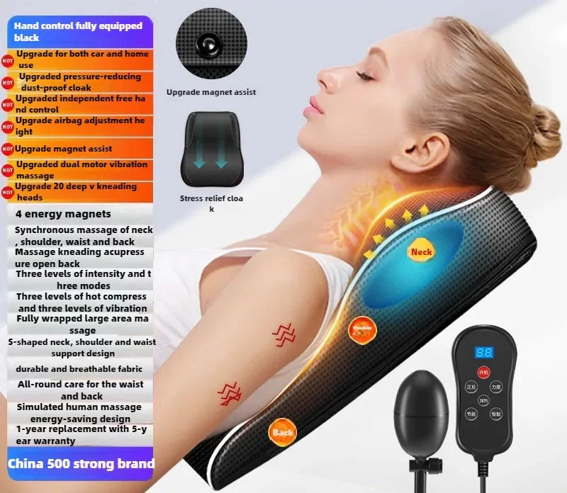 Electric Cervical Pillow Massager Black