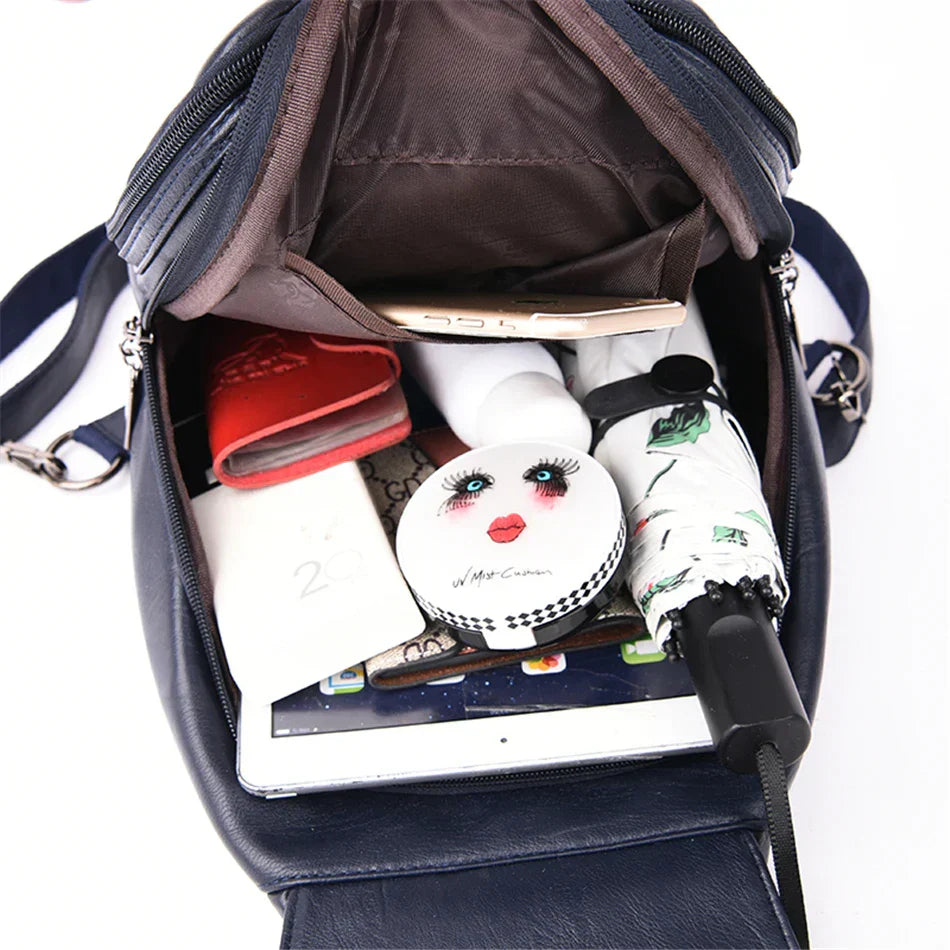 Travel Backpack Women Shoulder School Bag (Blue)