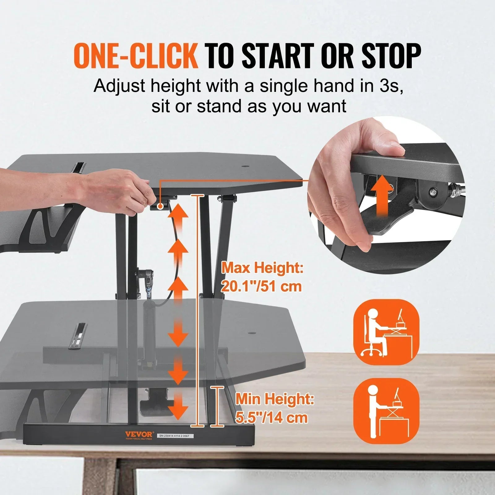 X-Frame Double-Layer Standing Desk Converter - Height Adjustable Sit-to-Stand Desk
