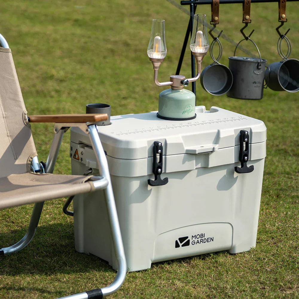 25L Portable Camping Ice Box Cold Storage Cooler White