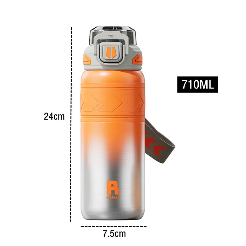 710ML Vacuum Flask with Straw Orange