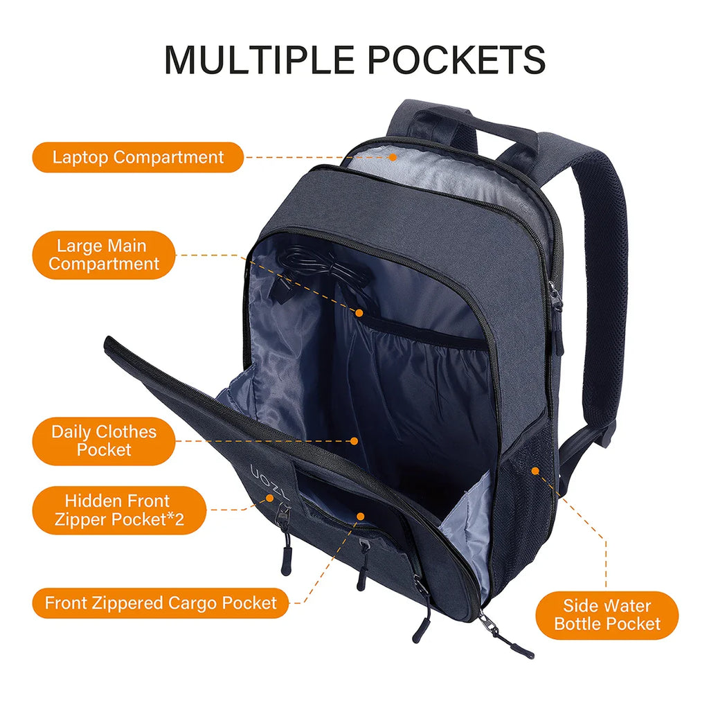 Slim Expandable Laptop Backpack Dark Grey