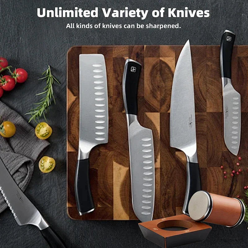 4-Angle Rolling Knife Sharpener Kit with Diamond Whetstones