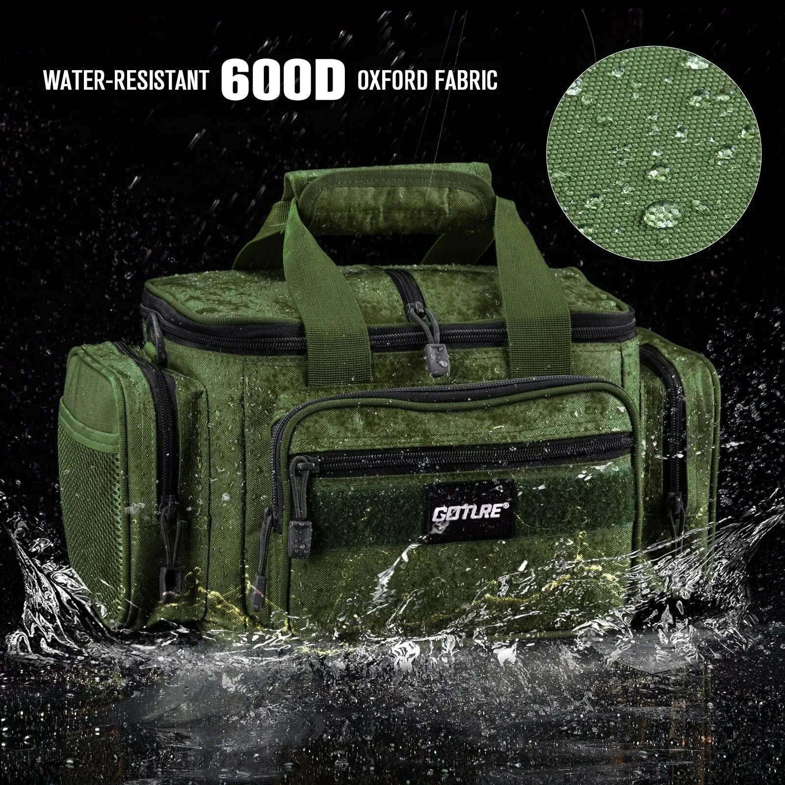 High-Capacity Tackle Shoulder Bag Outdoor Green