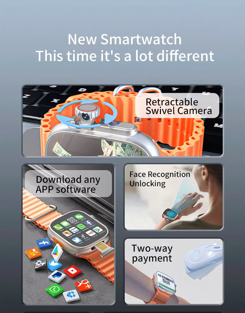 Android Smartwatch Rotary Camera Orange