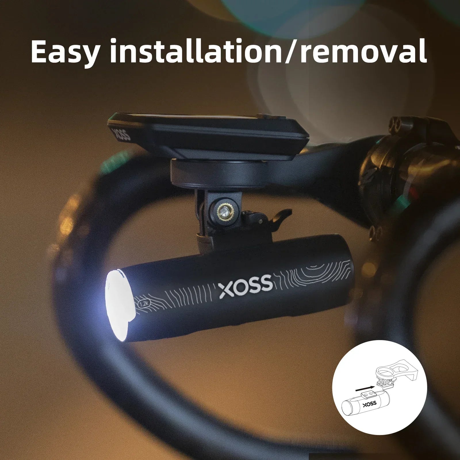 XL1200 Rechargeable Bike Headlight 1200 Lumens Black
