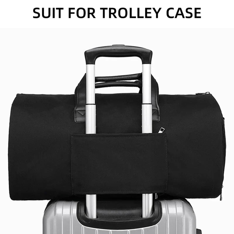 Convertible Garment Duffel Bag Travel Black