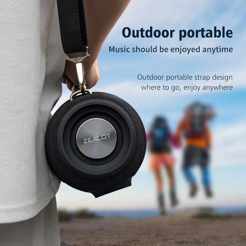 Bluetooth Speaker with Shoulder Strap Black