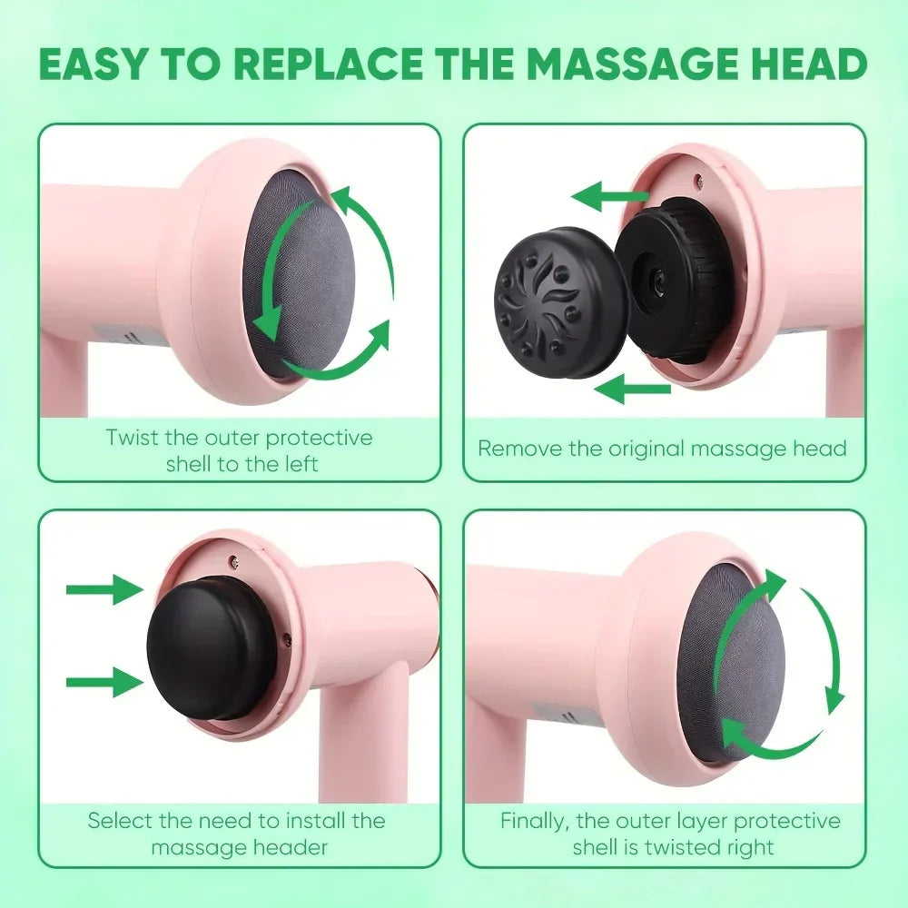 Wireless Handheld Body Massager Cordless Charging Pink