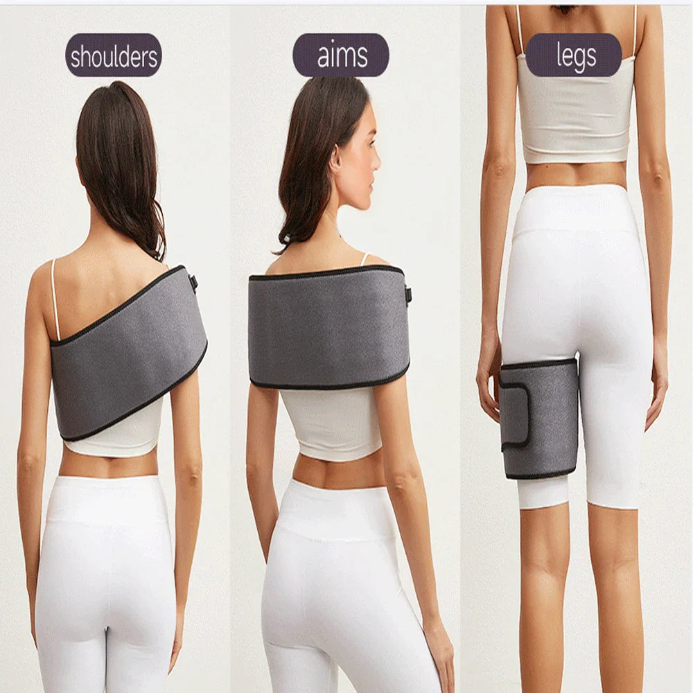 LED Infrared Red Light Therapy Belt Pain Relief And Slimming Device Grey