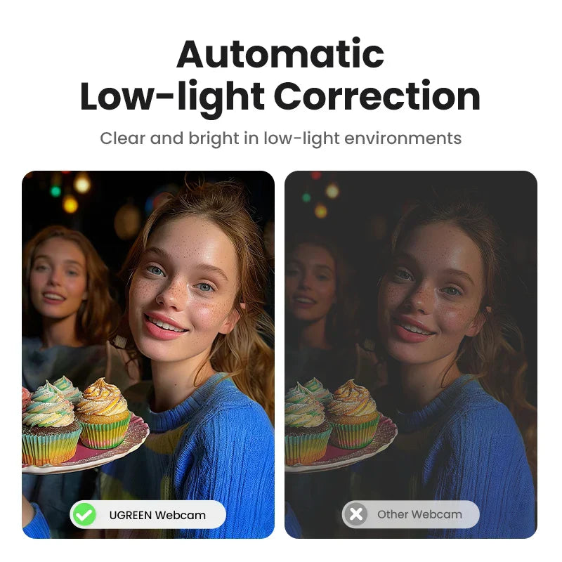 2K USB Webcam HD Mini Web Camera with Autofocus Black